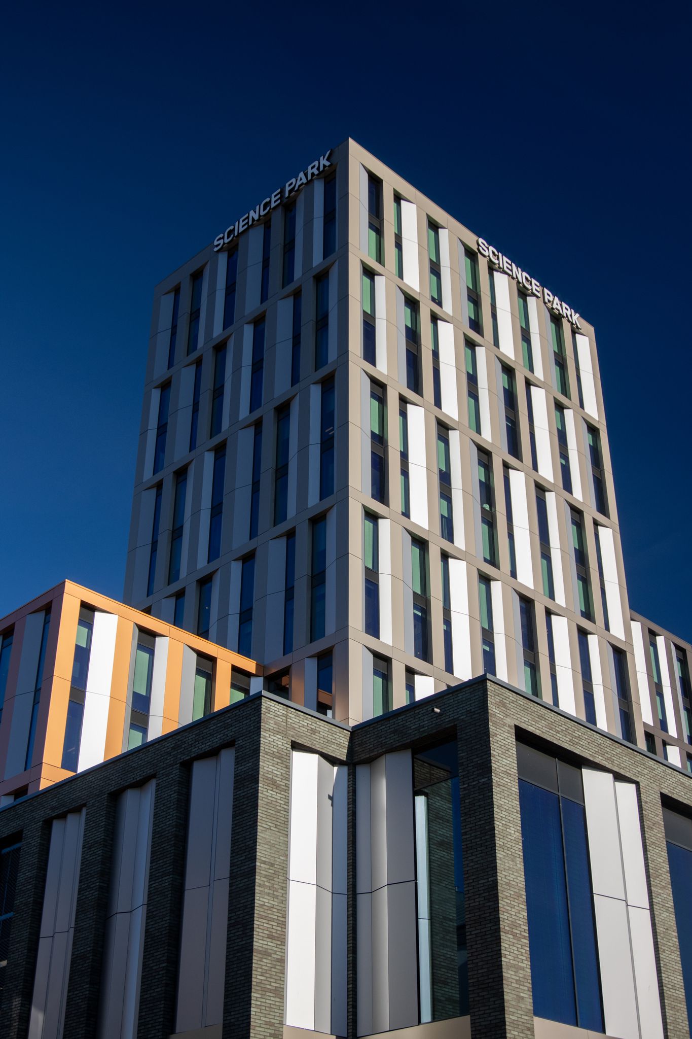 Contemporary architecture of Science Park building in Jönköping, Sweden.